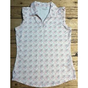 Bette and Court Womens S Milticolor Sleeveless Polo Shirt NWOT